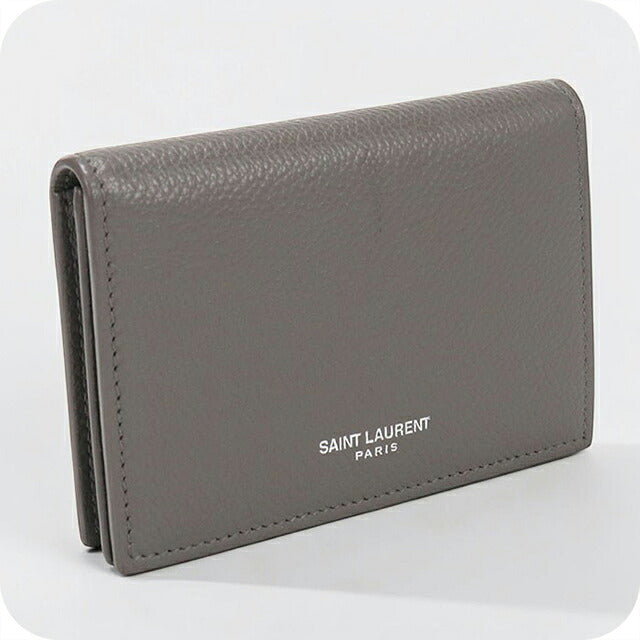 中古 サンローラン 名刺入れ メンズ ブランド SAINT LAURENT ビジネスカードケース 468994 グレー USDSL116037011