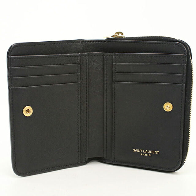 中古 サンローラン 二つ折り財布 二折財布 コンパクト レディース