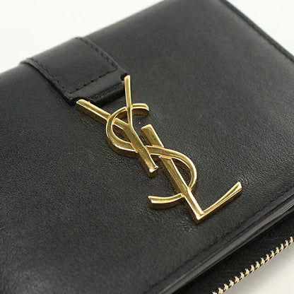 中古 サンローラン 二つ折り財布 二折財布 コンパクト レディース ブランド SAINT LAURENT YSLロゴ  532867 ブラック USDSL116205011