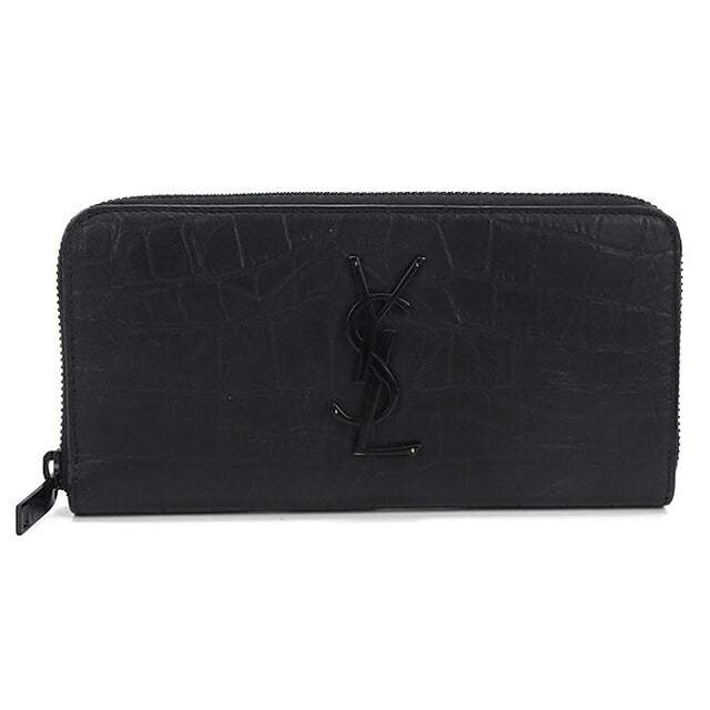中古 サンローラン 長財布ラウンドファスナー レディース ブランド SAINT LAURENT フルジップウォレット 617415 ブラック USDSL116248011