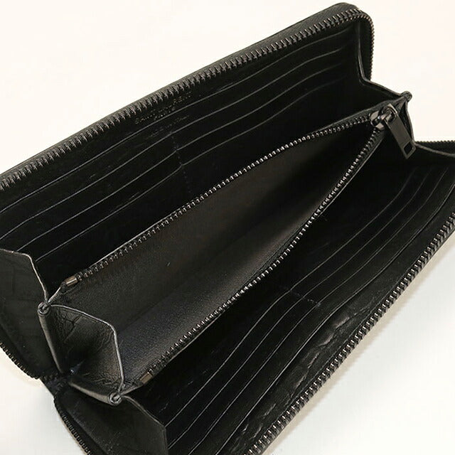 中古 サンローラン 長財布ラウンドファスナー レディース ブランド SAINT LAURENT フルジップウォレット 617415 ブラック USDSL116248011