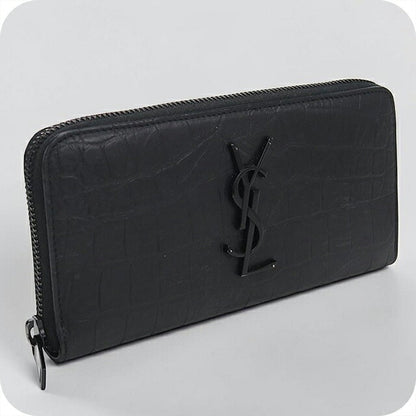 中古 サンローラン 長財布ラウンドファスナー レディース ブランド SAINT LAURENT フルジップウォレット 617415 ブラック USDSL116248011