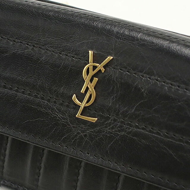 中古 サンローラン コインケース コンパクト レディース ブランド SAINT LAURENT  フラグメントケース カードケース  553419 ブラック USDSL116657011