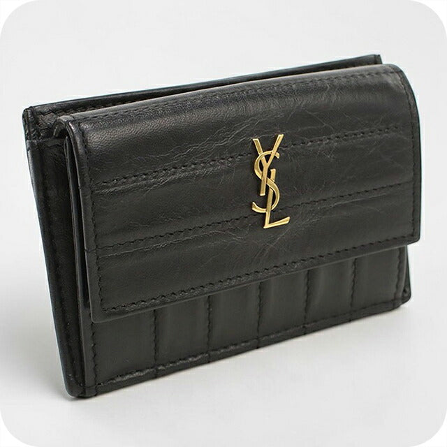 中古 サンローラン コインケース コンパクト レディース ブランド SAINT LAURENT  フラグメントケース カードケース  553419 ブラック USDSL116657011
