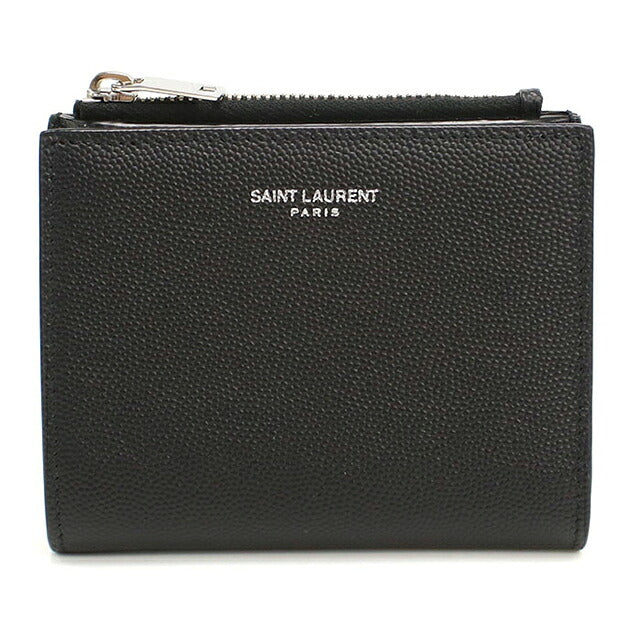 中古 サンローラン 二つ折り財布 二折財布 コンパクト ユニセックス ブランド SAINT LAURENT 575789 ブラック USDSL116908011