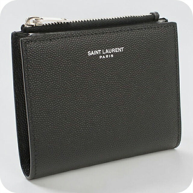 中古 サンローラン 二つ折り財布 二折財布 コンパクト ユニセックス ブランド SAINT LAURENT 575789 ブラック USDSL116908011
