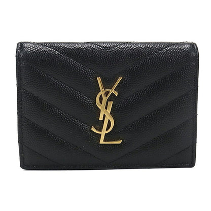 中古 サンローラン 名刺入れ レディース ブランド SAINT LAURENT モノグラム ビジネスカードケース 596323 ブラック USDSL117139011
