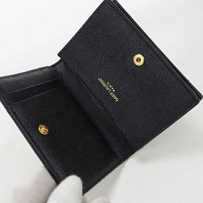 中古 サンローラン 名刺入れ レディース ブランド SAINT LAURENT モノグラム ビジネスカードケース 596323 ブラック USDSL117139011