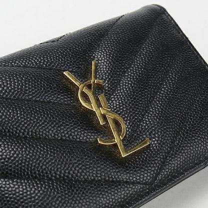 中古 サンローラン 名刺入れ レディース ブランド SAINT LAURENT モノグラム ビジネスカードケース 596323 ブラック USDSL117139011