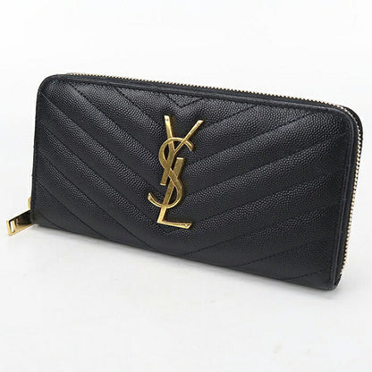 中古 サンローラン 長財布ラウンドファスナー レディース ブランド SAINT LAURENT モノグラム フルジップウォレット 358094 ブラック USDSL117536011