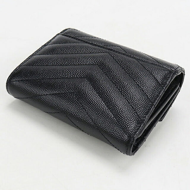 中古 サンローラン 三つ折り財布 三折財布 コンパクト レディース SAINT LAURENT モノグラム コンパクト スリーフォールド ウォレット レザー 403943 USDSL117980011