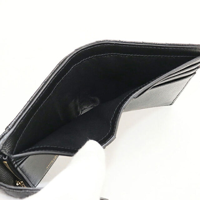 中古 サンローラン 三つ折り財布 三折財布 コンパクト レディース SAINT LAURENT モノグラム コンパクト スリーフォールド ウォレット レザー 403943 USDSL117980011