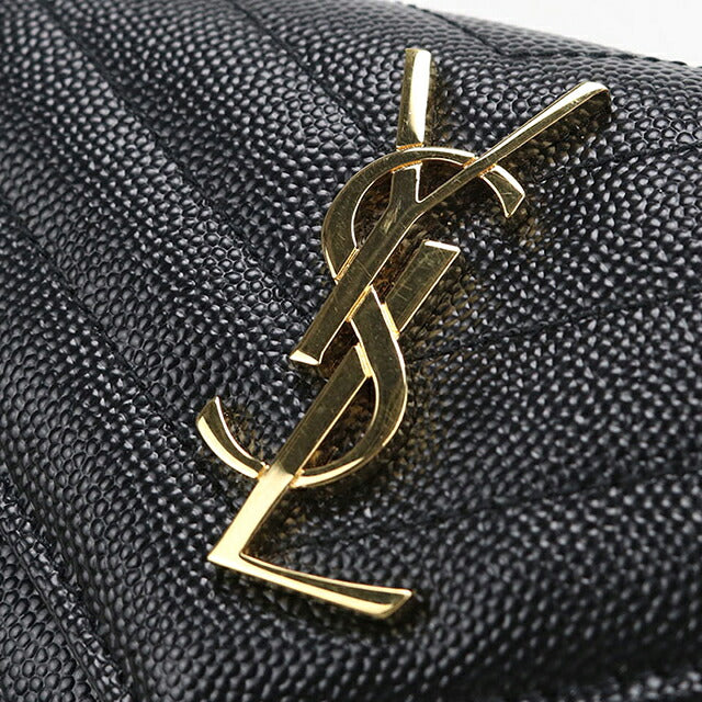 中古 サンローラン 三つ折り財布 三折財布 コンパクト レディース SAINT LAURENT モノグラム コンパクト スリーフォールド ウォレット レザー 403943 USDSL117980011