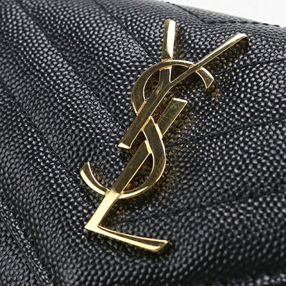 中古 サンローラン 三つ折り財布 三折財布 コンパクト レディース SAINT LAURENT モノグラム コンパクト スリーフォールド ウォレット レザー 403943 USDSL117980011