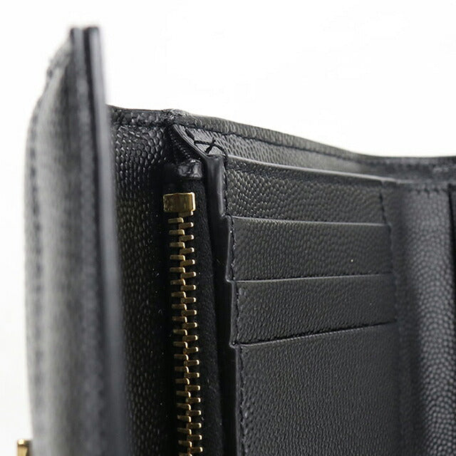 中古 サンローラン 三つ折り財布 三折財布 コンパクト レディース SAINT LAURENT モノグラム コンパクト スリーフォールド ウォレット レザー 403943 USDSL117980011
