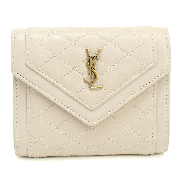 中古 サンローラン 三つ折り財布 三折財布 コンパクト レディース ブランド SAINT LAURENT ゲイビー コンパクトウォレット 692684 USDSL118845011