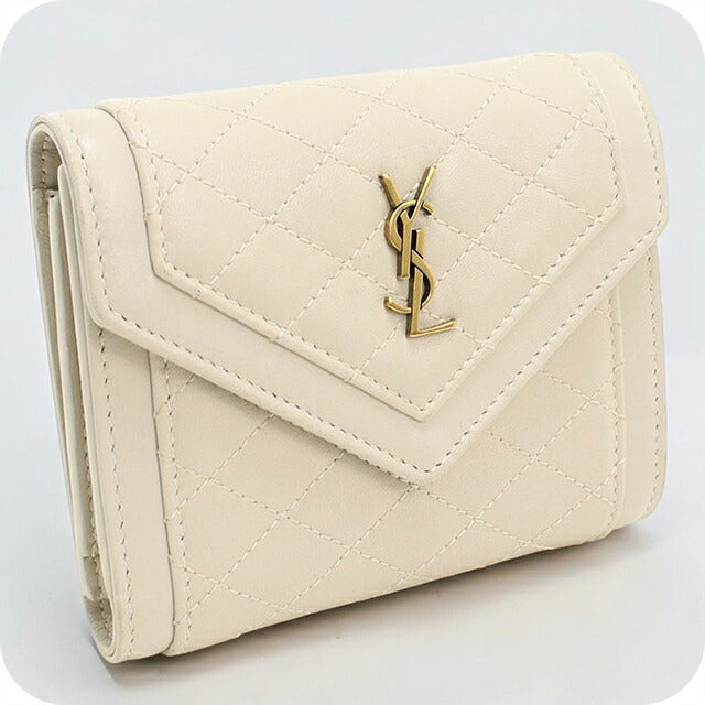 中古 サンローラン 三つ折り財布 三折財布 コンパクト レディース ブランド SAINT LAURENT ゲイビー コンパクトウォレット 692684 USDSL118845011