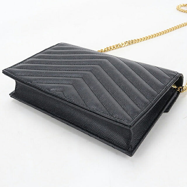 二手 Saint Laurent 链条钱包女装品牌 SAINT LAURENT Cassandra 信封 742920 黑色 USDSL119253011