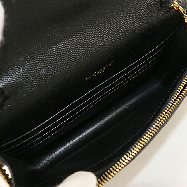 二手 Saint Laurent 链条钱包女装品牌 SAINT LAURENT Cassandra 信封 742920 黑色 USDSL119253011