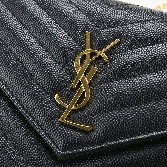 二手 Saint Laurent 链条钱包女装品牌 SAINT LAURENT Cassandra 信封 742920 黑色 USDSL119253011