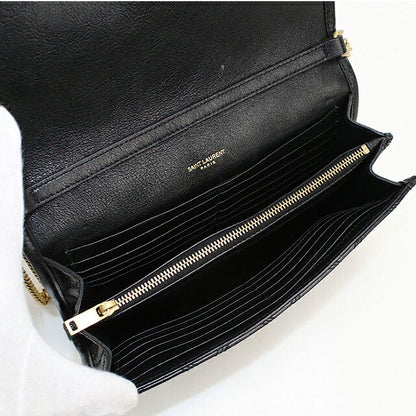 中古 サンローラン ショルダーバッグ レディース ブランド SAINT LAURENT  チェーン レザー 585031 ブラック USDSL119537011