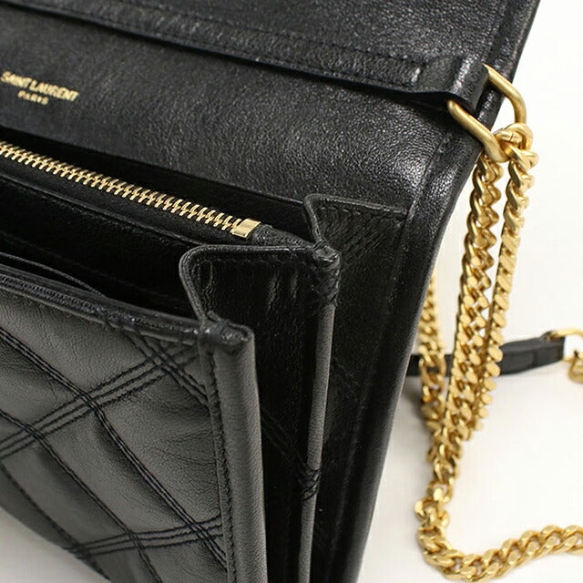 中古 サンローラン ショルダーバッグ レディース ブランド SAINT LAURENT  チェーン レザー 585031 ブラック USDSL119537011