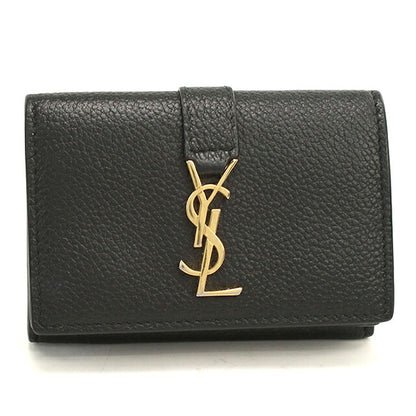 中古 サンローラン 三つ折り財布 三折財布 コンパクト レディース ブランド SAINT LAURENT YSLライン オリガミ タイニーウォレット 669959 USDSL119552011