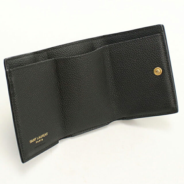 中古 サンローラン 三つ折り財布 三折財布 コンパクト レディース