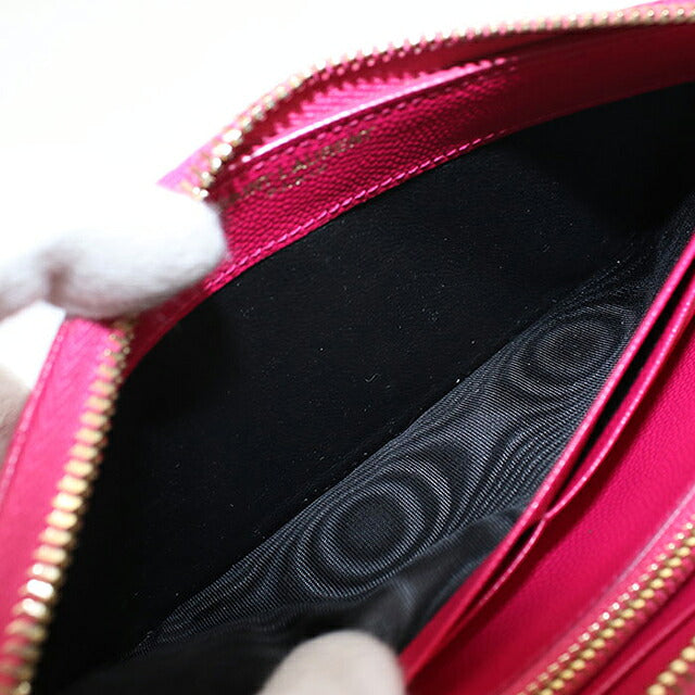 中古 サンローラン 長財布ラウンドファスナー レディース ブランド SAINT LAURENT カサンドラ フルジップウォレット 358094 ピンク USDSL119555011