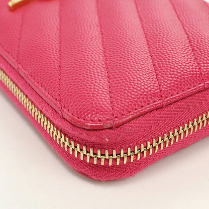 中古 サンローラン 長財布ラウンドファスナー レディース ブランド SAINT LAURENT カサンドラ フルジップウォレット 358094 ピンク USDSL119555011