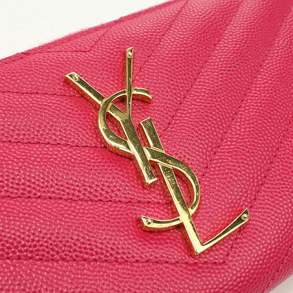 中古 サンローラン 長財布ラウンドファスナー レディース ブランド SAINT LAURENT カサンドラ フルジップウォレット 358094 ピンク USDSL119555011