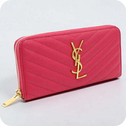 中古 サンローラン 長財布ラウンドファスナー レディース ブランド SAINT LAURENT カサンドラ フルジップウォレット 358094 ピンク USDSL119555011