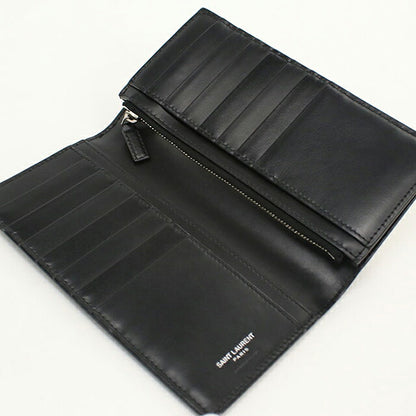 中古 サンローラン 長財布二折 メンズ ブランド SAINT LAURENT タイニー カサンドラ コチネンタルウォレット 607746 ブラック USDSL119587011