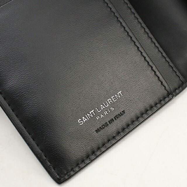 中古 サンローラン 長財布二折 メンズ ブランド SAINT LAURENT タイニー カサンドラ コチネンタルウォレット 607746 ブラック USDSL119587011