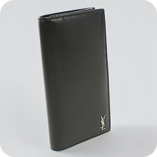 中古 サンローラン 長財布二折 メンズ ブランド SAINT LAURENT タイニー カサンドラ コチネンタルウォレット 607746 ブラック USDSL119587011