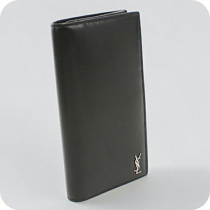 中古 サンローラン 長財布二折 メンズ ブランド SAINT LAURENT タイニー カサンドラ コチネンタルウォレット 607746 ブラック USDSL119587011