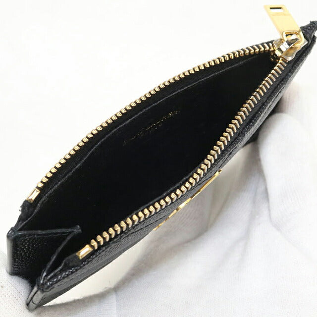 中古 サンローラン コインケース コンパクト レディース ブランド SAINT LAURENT カサンドラ フラグメントケース カードケース 607915 ブラック USDSL119607011