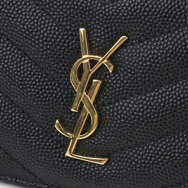 中古 サンローラン コインケース コンパクト レディース ブランド SAINT LAURENT カサンドラ フラグメントケース カードケース 607915 ブラック USDSL119607011