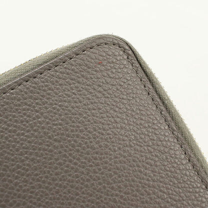 中古 サンローラン 二つ折り財布 二折財布 コンパクト レディース ブランド SAINT LAURENT YSLライン ラージジップウォレット 670285 グレー USDSL119608011