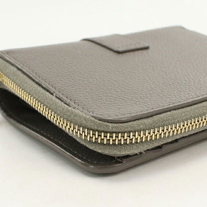 中古 サンローラン 二つ折り財布 二折財布 コンパクト レディース ブランド SAINT LAURENT YSLライン ラージジップウォレット 670285 グレー USDSL119608011