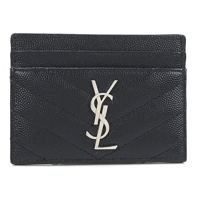 中古 サンローラン カードケース コンパクト レディース ブランド SAINT LAURENT カサンドラ  423291 ブラック USDSL119610011