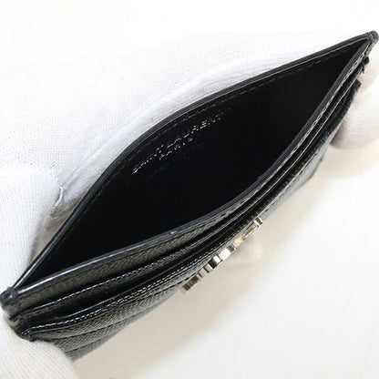 中古 サンローラン カードケース コンパクト レディース ブランド SAINT LAURENT カサンドラ  423291 ブラック USDSL119610011