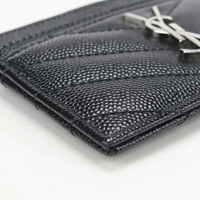 中古 サンローラン カードケース コンパクト レディース ブランド SAINT LAURENT カサンドラ  423291 ブラック USDSL119610011