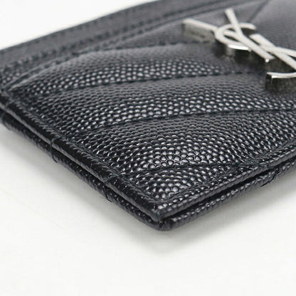 中古 サンローラン カードケース コンパクト レディース ブランド SAINT LAURENT カサンドラ  423291 ブラック USDSL119610011