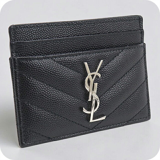 中古 サンローラン カードケース コンパクト レディース ブランド SAINT LAURENT カサンドラ  423291 ブラック USDSL119610011