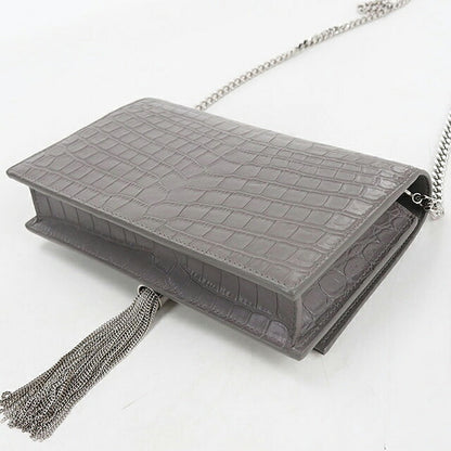 中古 サンローラン チェーンウォレット レディース ブランド SAINT LAURENT ケイト タッセル  452159 グレー USDSL119752011