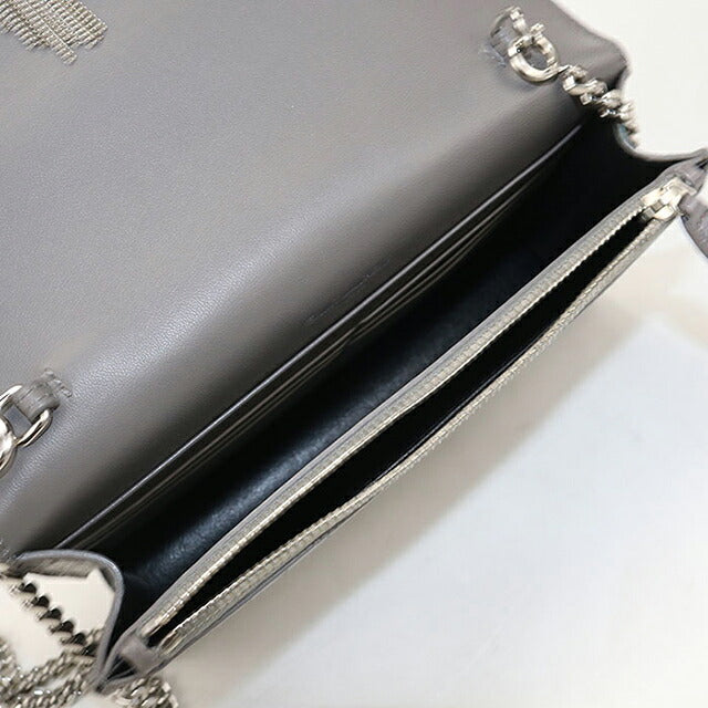 中古 サンローラン チェーンウォレット レディース ブランド SAINT LAURENT ケイト タッセル  452159 グレー USDSL119752011