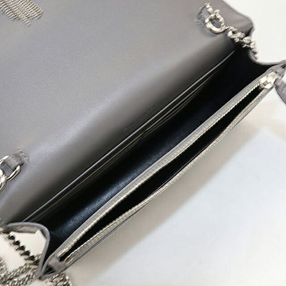 中古 サンローラン チェーンウォレット レディース ブランド SAINT LAURENT ケイト タッセル  452159 グレー USDSL119752011