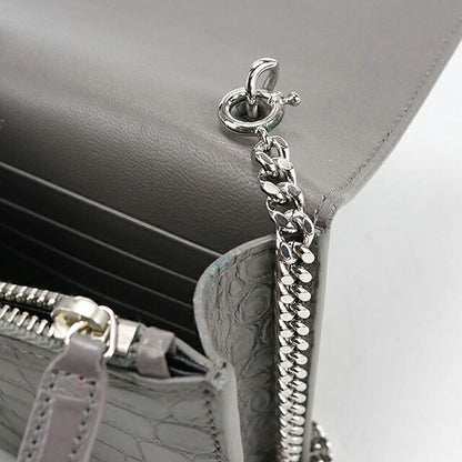 中古 サンローラン チェーンウォレット レディース ブランド SAINT LAURENT ケイト タッセル  452159 グレー USDSL119752011