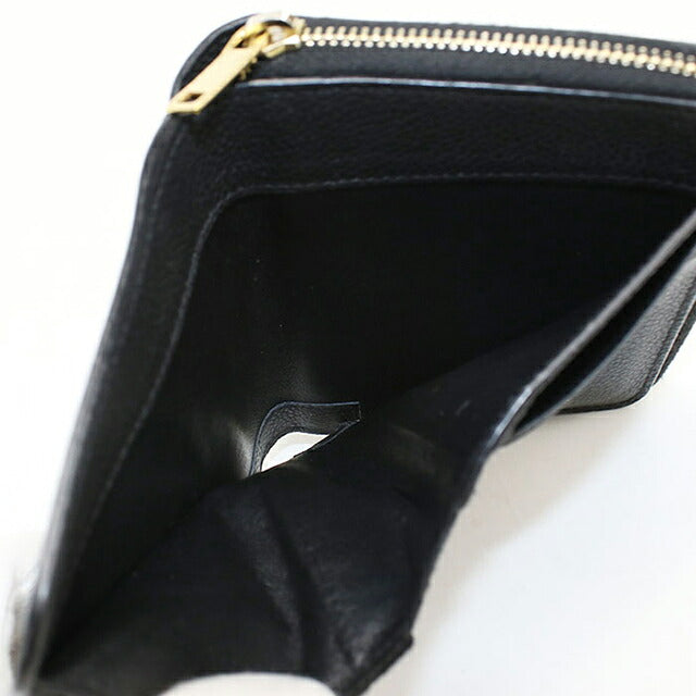 中古 サンローラン 二つ折り財布 二折財布 コンパクト レディース ブランド SAINT LAURENT YSLライン ラージジップウォレット 670285 ブラック USDSL119753011